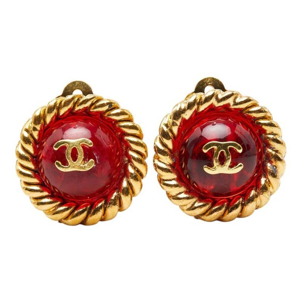 CHANEL Red Logo Earrings - Picture 2 of 6